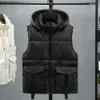 Gilet da uomo Giacca da uomo alla moda Gilet senza maniche in piumino di cotone spesso con cappuccio Gilet da lavoro maschile Caldo inverno