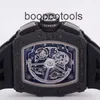 Richardmill Orologi svizzeri di lusso Cronografo automatico Orologio da uomo Richardmill RM1103 Orologio da uomo Collezione Black Knight NTPT Fibra di carbonio Timing Autom WN