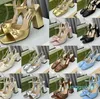 Double Letter G Buckle platform pumps sandal Mid Block Heels Princetown Slingback with high heel stiletto Women chunky dress shoes Top Lamb Leather Pumps