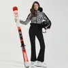 冬のスーツ女性屋外スノーボード暖かいジャンプスーツスキーセット雪のオーバーオール濃厚風防水服240111