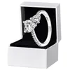 Nouvelle arrivée Double coeur mousseux anneau solide 925 argent femmes petite amie cadeau bijoux pour pandor amant CZ diamant anneaux avec boîte d'origine