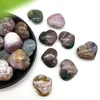 Estatuetas decorativas oceano natural jasper em forma de coração pedras preciosas minerais pedra de cristal para chakra cura decortion pedras e