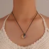 Chains Heart Magnetic Necklace Black Rope Bff Love Magnet Closure Attract Dainty Friendship Couple Pair Jewelry Collier