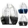Przestrzeń do męskiego płaszcza jeansu jesień Wyprzewajny kolor Gradient ciepły płaszcz mężczyzn Mężczyzn WITRPOOF MAL MAŁNE JEANS JACJE TOP Korean Style 240110