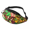 Waist Bags Floral Leopard Spots Bag Vintage Roses Woman Bicycle Pack Funny Polyester