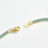 Bangles KIKICHICC 100% 925 Sterling Silver Gold 2mm Turquoise Rainbow CZ Tennis Bracelet 2022 Women Fine Jewelry Rock Punk Jewels