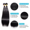 Cosdelu 30 32 tum Bone Straight Weave Bundle Human Hair Brazilian Natural Color 100% Remy Human Hair 3 4 Bundles Weft 240111
