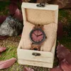 Horloges Heren Houten Horloge Met Echt Blad BOBO BIRD Voor Mannen 45mm Bois Natuurlijke Handgemaakte Horloges Houten Cadeau Verjaardag