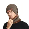 Women Men Warm Thermal Beanies Winter Knitted Hat Scarf Female Male Thicken Bonnets Cap Fur Balaclava Bobble Hats for Women Men 240111