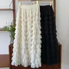 Rokken Elegante Chiffon Tiered Voor Vrouwen Vrouwelijke Casual Streetwear Dames Losse Hoge Taille Midi Rok 2024 Lente Zomer L804