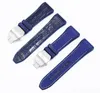 Shavers 28mm High Quality Nylon Cowhide Silicone Watch Strap Black Blue Folding Watchband Suitable for Franck Muller Series Watch