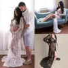 Women's front splicing long lace maternity dress maternity dress photography props viewing photos taking 240111