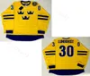 Sverige Henrik Lundqvist Jersey 30 Team College Vintage 2016 World Cup Breattable For Sport Fans Team Color Yellow 1036060