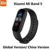 Dispositivos Xiaomi Mi Band5 Pulseira Inteligente Frequência Cardíaca Rastreador de Fitness Bluetooth Pulseira Esportiva Tela AMOLED Mi Band 5