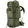 Ryggsäck 70L stor kapacitet militär högkvalitativ vattentät oxford ryggsäckar mäns resväska med regntäcke