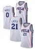 Custom Mens Kids Баскетбольная майка Tyrese Maxey Темно-синяя Мужская майка Joel Embiid Allen Iverson SIXeR Matisse Thybulle City White Edition Рубашка в стиле ретро Синие трикотажные изделия