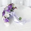 Bröllopsblommor Popodion Bride Holding Flower Bridesmaid Buquets för brud CHD20933