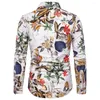 Mannen Casual Shirts Vintage Paisley Print Shirt Mannen 2024 Merk Lange Mouw Heren Jurk Slim Fit Hawaiiaanse Shirts