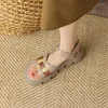 Sandaler romerska kvinnors sommar mode muffins botten öppen tå strandskor färg block plattform svett