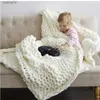 Blankets 50x50cm Handmade Coarse Wool Woven Blanket Chenille Knitted Blanket Woolen Blanket Sofa Cover Blanket