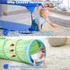 Carpa plegable de juguete para bebés Parque infantil 3 en 1 Túnel de arrastre interior para niños Piscina de bolas conectada al océano Tienda de juegos al aire libre Casa de juguete para regalo 240110