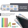 Creative No Rain Flowers Cute Illustration Pencil Case Floral Quotes Box Pen Kids Capacity Bag School Supplies