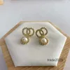 Designer Stud Earrings Golden Small Pearl Channel Pearl Diamond Drop Gold for Woman Fashion Brand Sier Wedding Earings with Never Fade