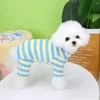 Cão vestuário pet listrado casa roupas pijamas cachorrinho casual bonito macacão contraste cor moda para fornecimento de spet