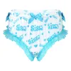 İç çamaşırı sissy fırfırlı çiçek dantel iç çamaşırı erkek parlak yumuşak saten külot sevimli bowknot knickers sissy eşcinsel brifes panties 240110