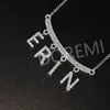 Halsband Doremi Happy Face Custom Name Letters Necklace Zircon Name Charms Inledande bokstav Kvinnor ins smycken halsband