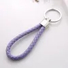 30pcs/Lot Bulk PU Leather Braided Woven Rope keychain For Women DIY bag Key Chain Men Holder Car Keyring Metal Jewelry wholesale 240110