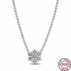 Hangers 2022 Nieuwe Hot 925 Silver Sparkling Snowflake Specimen Lucky Star Women's Logo Necklace geschikt voor origineel DIY Charm Jewelry