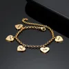 Braccialetti Bracciale con ciondoli a cuore in oro Ciondolo inciso Ciondoli a cuori personalizzati con gioielli di Natale personalizzati, regali per la sua amica mamma