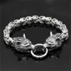 Pulseiras Norse Viking Celta Lobo Cabeça Pulseira Homens Aço Inoxidável Odin Wolf Bangle Amuleto Nunca Fade Cor Dourada King Chain Rock Jóias