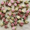 Outras artes e artesanato mini artesanal rosa flor fita de cetim rosetas apliques de tecido para decoração de casamento artesanato acessórios de costura yq240111