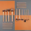 Set completo di pennelli per trucco in oro rosa spazzolato, fard in polvere, pennelli per occhi, pennelli lucidi, strumenti di bellezza, pennelli dedicati per truccatori 240111