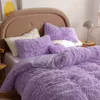 Quilt Cover Winter Super Warm Bed Plush Velvet Bedding Set Lamb Wool Cashmere Lavender Duvet Cover Pillowcase Girls Princess 240111