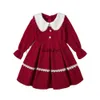 Abiti da ragazza Vestiti per bambine per bambini abiti a maniche lunghe per bambini costume a-line 2023 abiti da festa inverno primavera inverno in stile coreano H240508