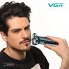 VGR Shaver Professional Electric Razor Waterproof Shaving Machine Floating Beard Trimmer Laddningsbar metall för män V310 240110