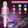 Karaoke Mikrofon Bluetooth Wireless Mic Portable Singing Machine z duet singrecordplayreverb Prezent dla domu KTV 240110