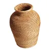 Vases Hand Woven Rattan Flower Basket Vase Planter Floral Arrangement Plant Pot