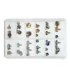 Watch Repair Kits 48Pcs/Box Sliver Gold Crown Chronograph Button Flat Head Tool Replacement Parts Supply For Watchmaker