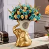 Garrafas vaso de resina europeu conjunto flor artificial decoração escritório desktop luxo diamante artesanato decoração casa estatuetas ornamentos