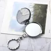 Keychains Makeup Mirror Folding Key Chain Keychain Metal Double Sides Round Heart Girls Toy