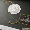 Pendant Necklaces Luxury Brand Elbow Letter Necklace Designed For Women Long Chain 18K Gold Plated Designer Jewelry Exquisite Accessor Otp0V