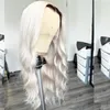 180% Ombre Wit Blonde Kanten Voorkant Pruik Menselijk haar 32 inch lang HD Kanten Frontale Pruiken Maagd Losse Body Wave Pruik voor Vrouwen Pre geplukt