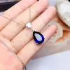 Hängen FS Natural Sapphire S925 Sterling Silver Water Drop Gemstone Pendant Halsband Fina Fashion Charm smycken för kvinnor gratis frakt