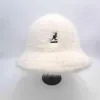 Top Selling Kangol Women&Bucket Hat Rabbit Fur Basin Hat Ladies Warmth Individuality Trend Kangaroo Embroidery Warm Fisherman Hat w5