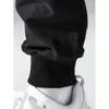 Мужские брюки-карго на молнии с клапаном и боковым шнурком на талии 240111