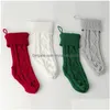 Decorações de Natal personalizadas de malha de Natal meia de presente sacos de malha meias decorações Xmas grande 46cm decorativo durável fogo dhs3l